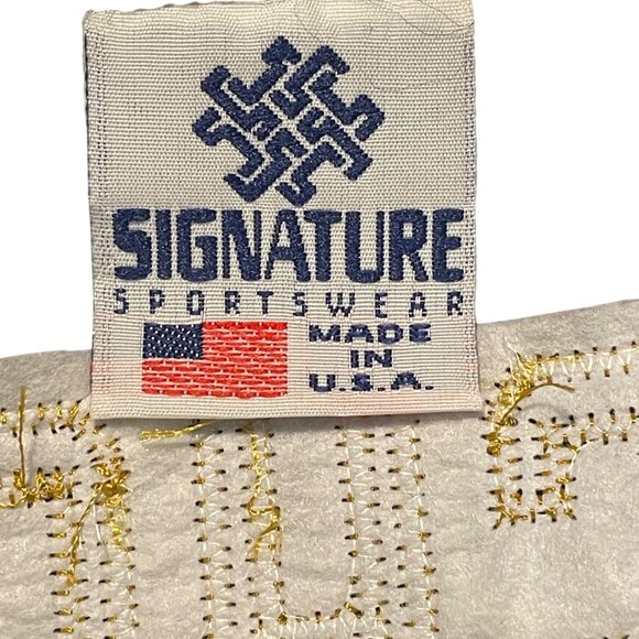 Vintage Foghorn 948 Signature Sportswear Navy Gold Cotton Jersey Shirt M - Picture 4 of 7